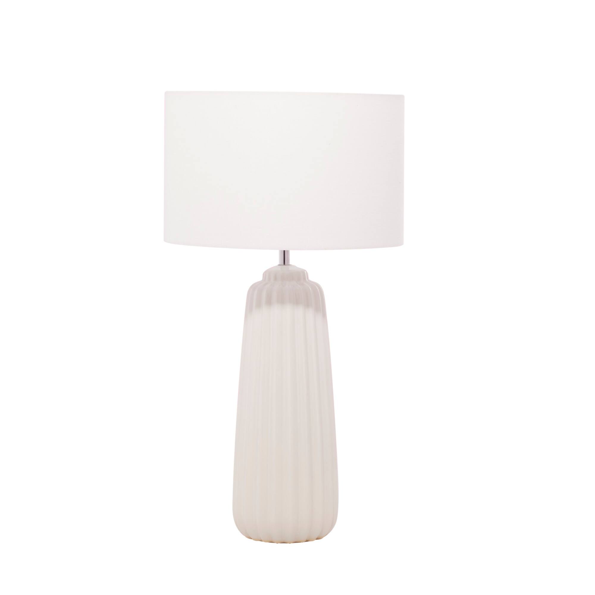 24" White Stone Traditional Table Lamp